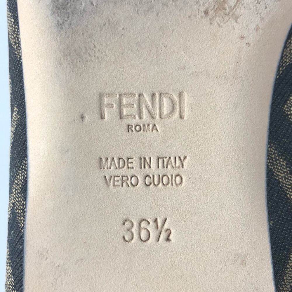 Fendi Jacquard Ffreedom Square Toe FF Zucca Logo Ballet Flats Loafers 36.5 - Picture 7 of 8